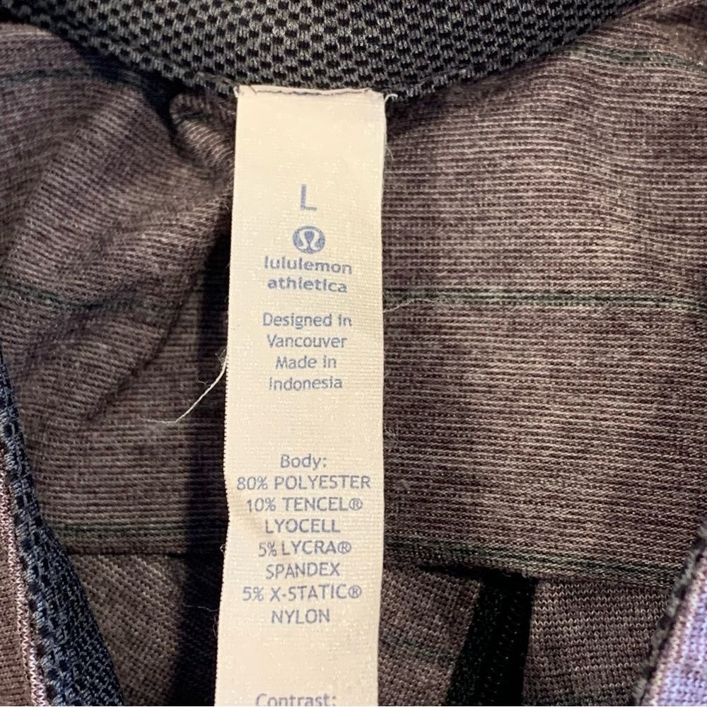Lululemon Switchback 1/4 Zip Lookout Stripe Heathered Black Cherry Size Large - Picture 6 of 9